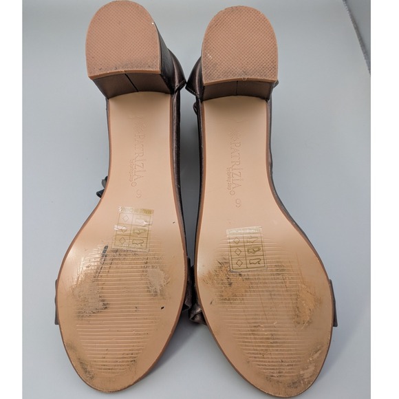 Patrizia By Spring Step Quinteel Floral Copper Dark Blue Open Toe Heels‎ Size 9 - Picture 8 of 11